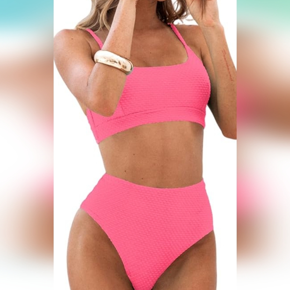 Cupshe Pink Bikini Sporty Two-Piece Swimwear